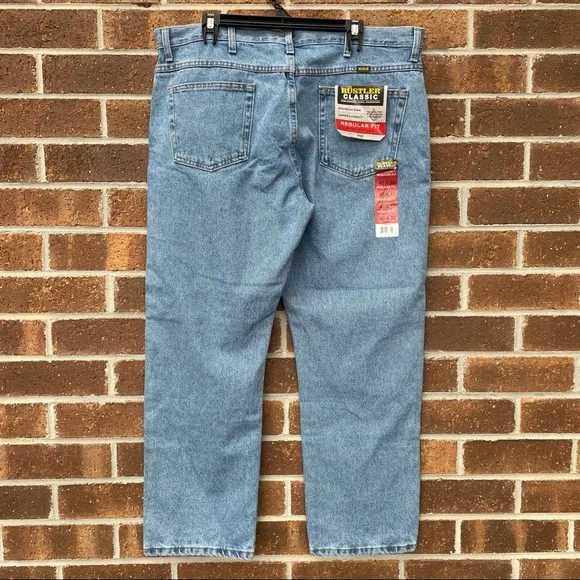 New with Tags Rustler Regular Straight Leg Hard Working Jeans mens size 40x30 - Picture 4 of 6